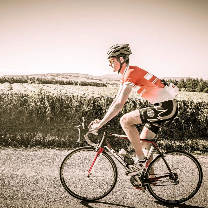 Felix Young riding in 2014 with Bike the UK for MS