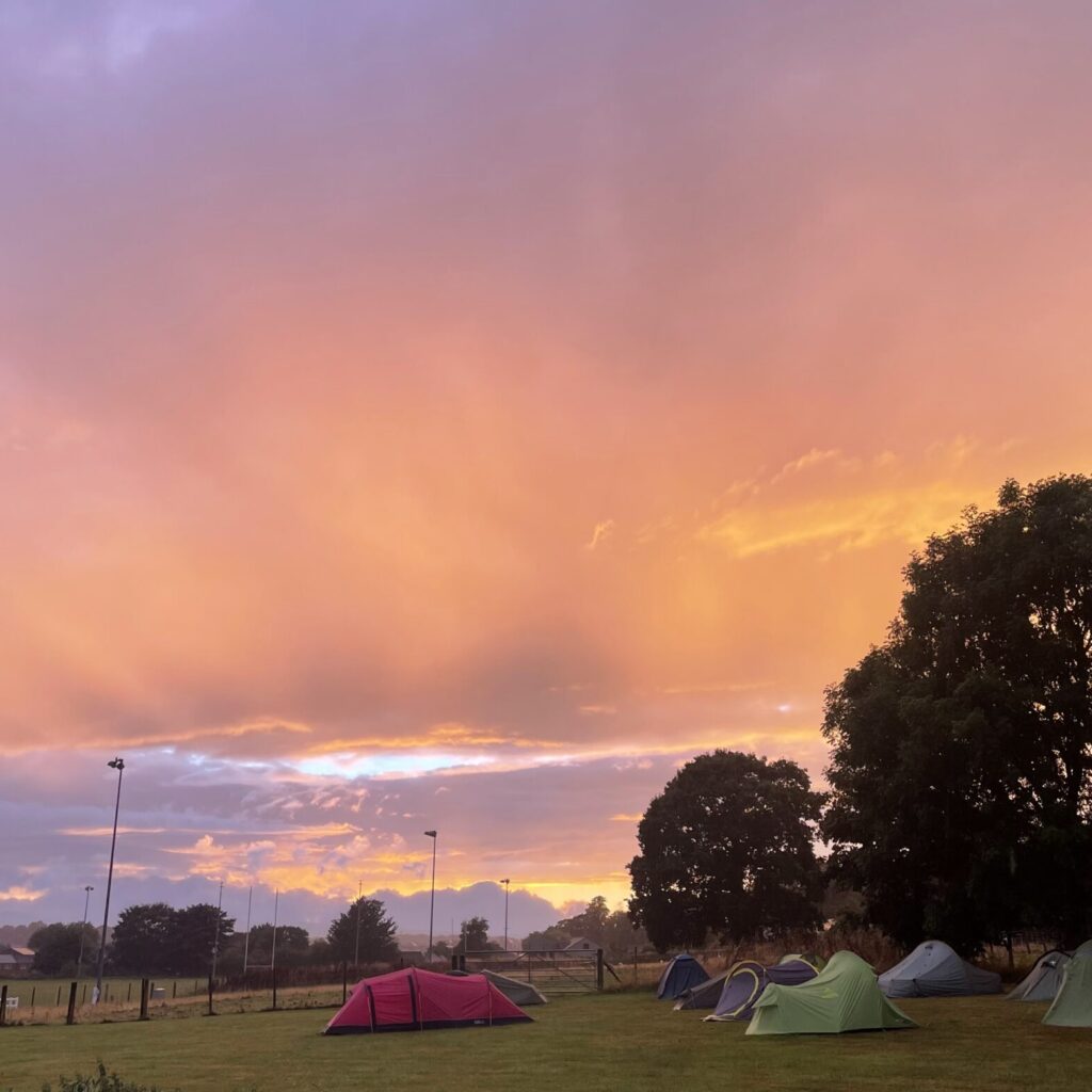 Glorious sunset on the Sea to Sea cycle
