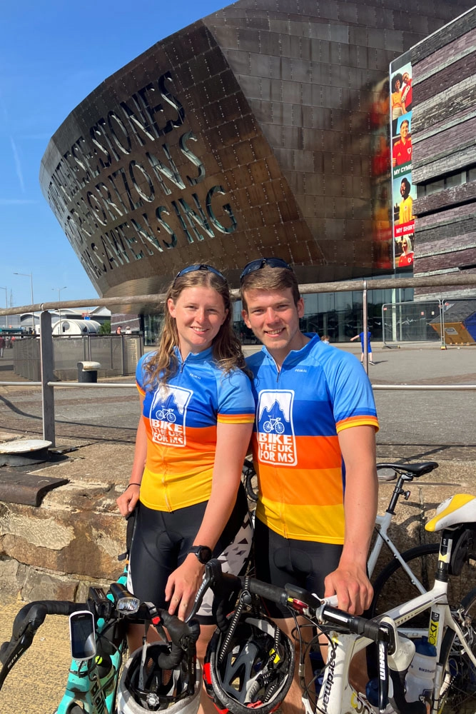All smiles on the trip with Bike the UK for MS.