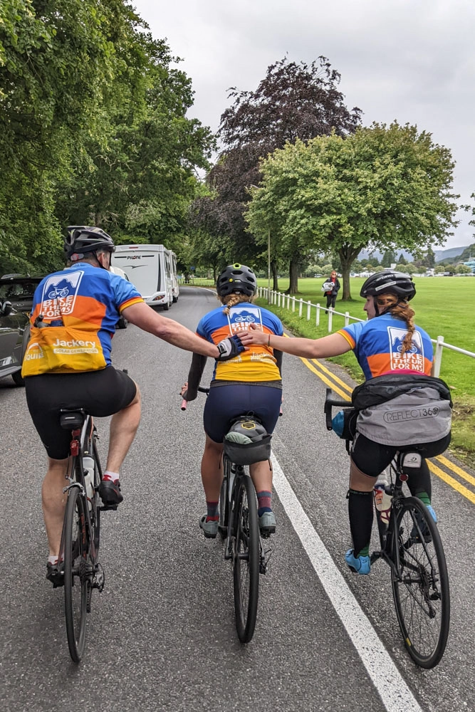 The supportive team environment on the London to Paris cycle.