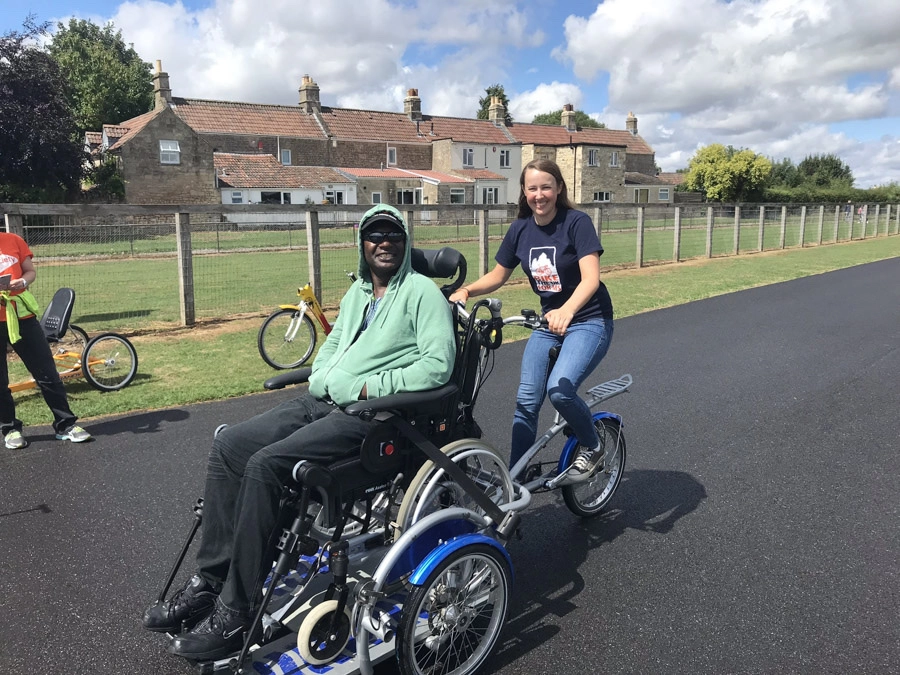 The Bath Group of the MS Society with our Bike the UK for MS team trialling all the adapted bikes at Odd Down Cycle Circuit.