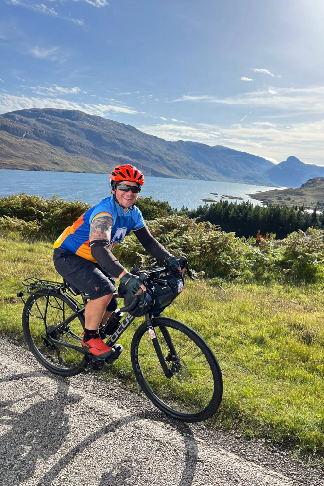 Celebrating having cycled the North Coast 500.