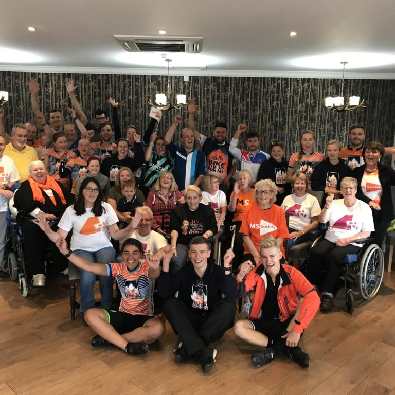 The 2017 Land’s End to John O’Groats team meeting up with the Dumbarton group of the MS Society