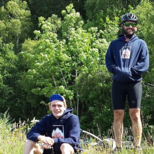 Featuring James (left) and Don in the early years of Bike the UK for MS