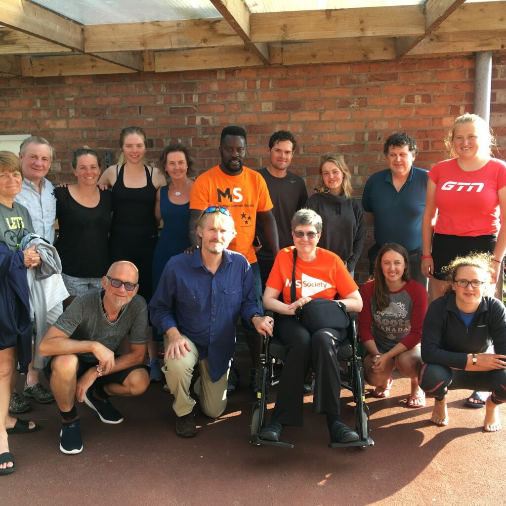 the 2019 John O'Groats  to Land's End team meeting up wuth MS Societies