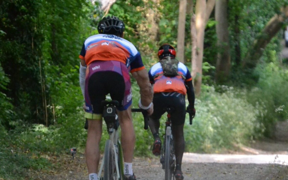 Royal Chilterns Way riders under tree path