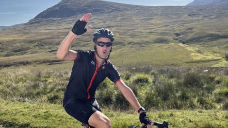 Riding celebrating on Bike the UK for MS trip