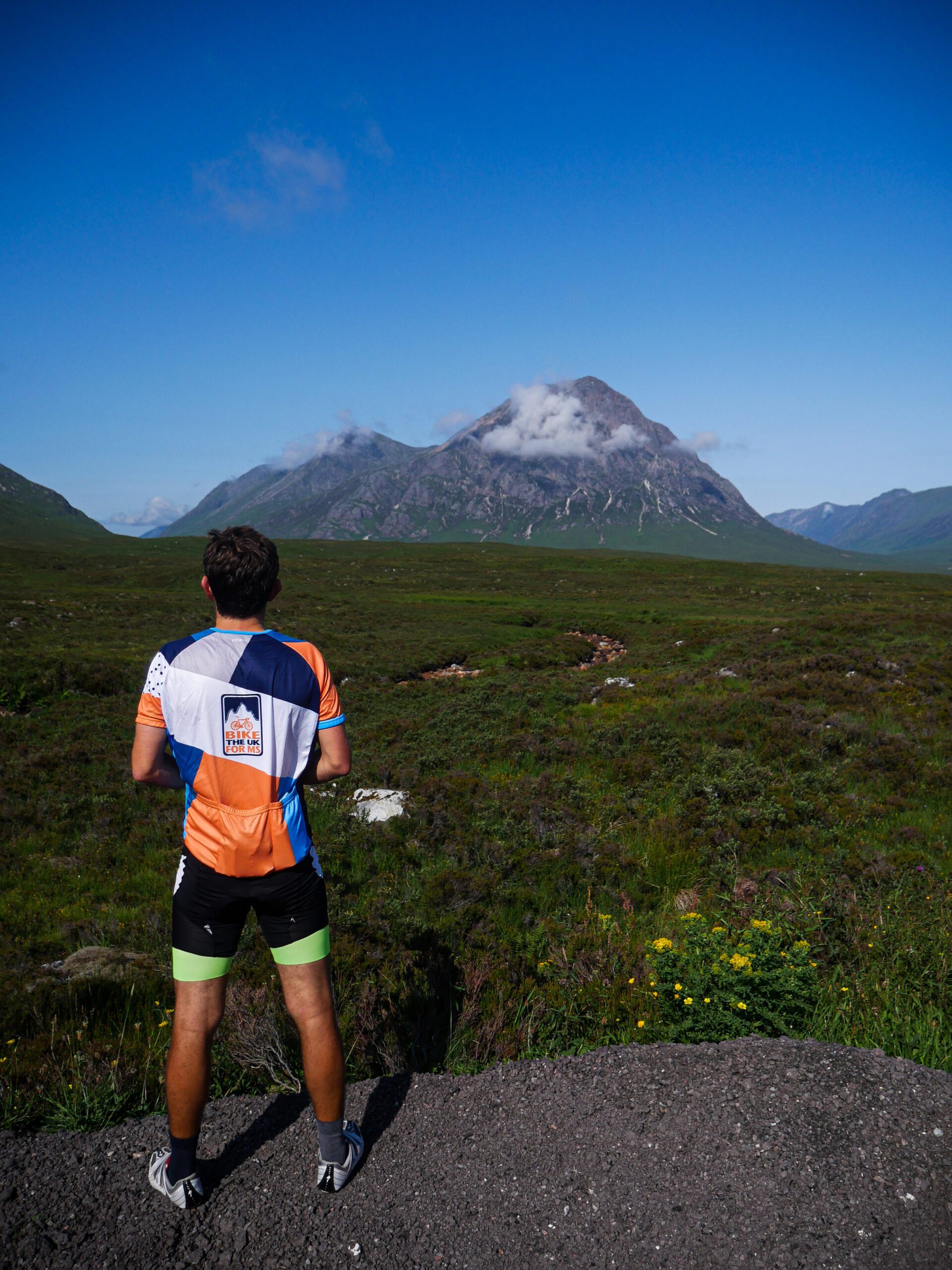 Bike the UK for MS cyclist looking out on L'Etape Tour