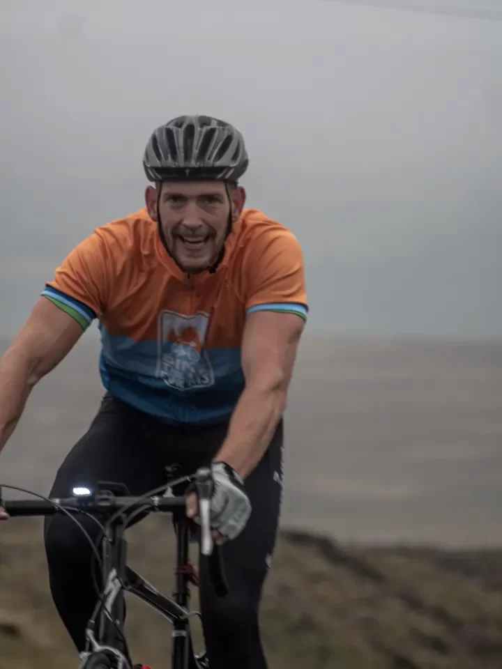Even in grizzly conditions, the Bike the UK for MS riders still have a smile on their faces!